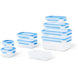 Emsa Clip & Close blau 16,4 x 21,0 x 22,0 cm 0,15/0,2/2 x 0,55/0,55/0,8/1,2/2,2 l 9-teiliges Set
