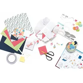 Folia Bastelset Explosionsbox Party blau 46 tlg. 7,5 x 7,5 x 7,5 cm