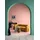 BIZZOTTO Hocker Glenda aus Stoff 42 x 43 x 42 cm Pfirsich/Rot