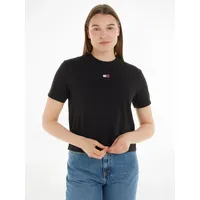 Tommy Jeans Damen T-Shirt Boxy Logo Patch, Schwarz , Large - L