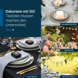 TexDeko Hussen Bierzeltgarnitur Premium blickdicht Biertischhusse 5TLG Set Festzeltgarnituren Bierbankhussen 220x50cm, Weiß)
