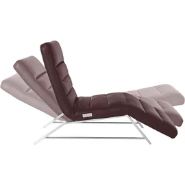 W.Schillig Relaxliege daily dreams Leder/Polyester 65 x 91 x 170 cm Braun mit Kissen