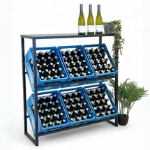 DanDiBo Ambiente DanDiBo Getränkekistenregal 6 Kisten mit Ablage Metall 100x108x32 cm Küchen, Küchenmöbel, Küchenregale