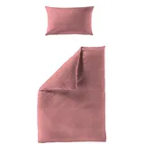 Bierbaum Bettwäsche, Rosa, Textil, Uni, 240x220 cm, pflegeleicht, hautfreundlich, bügelleicht, weiche und anschmiegsame Oberfläche, Schlaftextilien, Bettwäsche, Bettwäsche, Seersucker-Bettwäsche