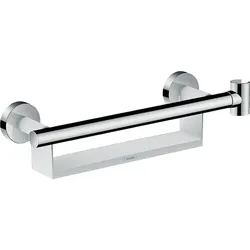 Haltegriff Comfort (Ausführung: Haltegriff Hansgrohe Comfort weiß/chrom mit Brausehalter und Ablage)