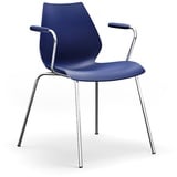 Kartell Armlehnstuhl Maui marineblau, Designer Vico Magistretti, 77x58x52 cm