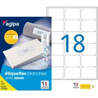 Agipa Universal-Etiketten, 63,5 x 46,6 mm, weiß