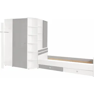 WIMEX Joker Kleiderschrank mit Garderobe, Bett und Stauraumschubladen«, (Set, 4 tlg.), grau