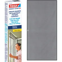 Tesa Insektenschutz Anklipsrahmen für Fenster 120 x 240 cm Grau