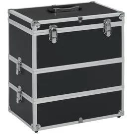 vidaXL Kosmetikkoffer 37x24x40 cm Schwarz Aluminium