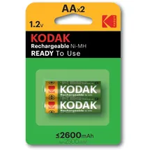 Kodak Akku-Batterien AA Mignon NI-MH 2600 mA, 2-er Pack