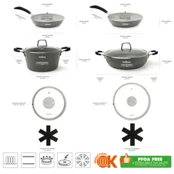 Excelsa Batterie 8-Teilig Forn-Ok Aluminium Grau