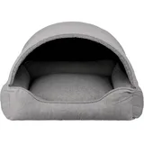 Bjird Hundebett & Hundehütte in einem - Hundehaus mit Dach für kleine und mittelgroße Hunde - Hundehöhle - Hundebox - Hundesofa - Bezug abnehmbar & waschbar - stabiles Hundekorb - 82x58 cm