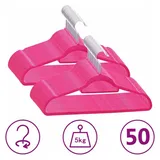vidaXL 50 Stk. Kleiderbügel-Set Anti-Rutsch Rosa Samt