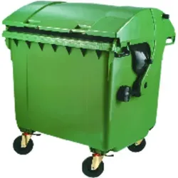 Müllcontainer Kunststoff 1,1m3 Runddeckel grün