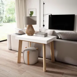 SKRAUT HOME Ausziehtisch 140 x 73 x 90 cm weiß