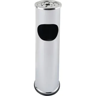 Grafner 2in1 Edelstahl Standaschenbecher mit Mülleimer, 8 Liter, Ø15 x 56 cm, silber,