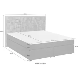 SIT Möbel SIT Boxspringbett Mit Holz-Mosaik-Kopfteil