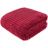 Cottonmarket Decken 220x240 cm - Zweiseitig Tagesdecke - Kuscheldecke Flauschig für Wintergarten und Balkon - Blanket für Terrasse - Gartenmöbel Überwurfdecke - Felldecke - Magenta