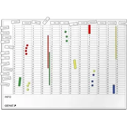 GENIE AP2000 Jahresplaner Magnettafel Terminplaner Whiteboard Wandtafel Pinnwand
