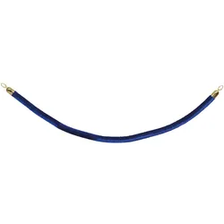 Securit® Klassisches Absperrseil – Samt Blau – Mit Vergoldeten Endstücken und Clip – 150 cm