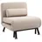 Homcom Schlafsessel 75 x 75 x 70 cm Beige mit Kissen