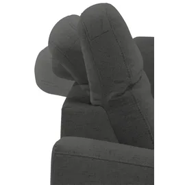 Home Affaire Ecksofa HOME AFFAIRE "Dundee L-Form", grau (anthrazit), B:263cm H:86cm T:219cm, Struktur fein (100% Polyester), Sofas, Ecksofa, wahlweise mit Kopfteilverstellung und zusätzlich mit Bettfunktion