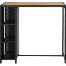 vidaXL Bartisch mit Regal 120 x 60 x 110 cm Schwarz