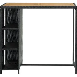 vidaXL Bartisch mit Regal 120 x 60 x 110 cm Schwarz