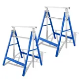 2er Set Arbeitsbock 7-fach höhenverstellbar 80-130 cm Klappbock aus Stahl Blau