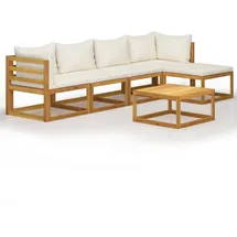 vidaXL Garten-Lounge-Set 6-tlg. creme Akazie