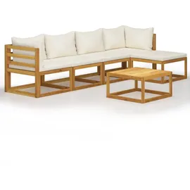 vidaXL Garten-Lounge-Set 6-tlg. creme Akazie