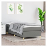 vidaXL Boxspringbett mit Matratze Dunkelgrau 100x200 cm Stoff