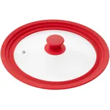 bremermann Universal-Glasdeckel mit Silikonrand, 30/32/34 cm, rot