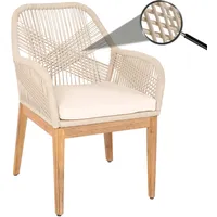 Mendler Gartenstuhl HWC-H56b, Sessel Outdoor Stuhl, wetterfest Seilgeflecht Rope