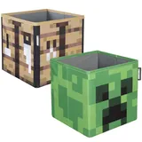 Minecraft Aufbewahrungsboxen 2er Set faltbar in grün