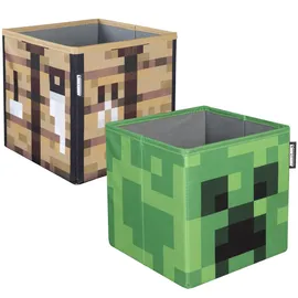 Minecraft Aufbewahrungsboxen 2er Set faltbar in grün