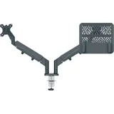 Leitz Ergo Platzsparender Dual Monitorarm mit Laptophalterung Grau