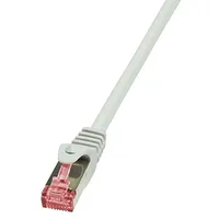 Logilink CQ2012S RJ45 Patchkabel Cat 6 S/FTP 0.25 m Grau Flammwidrig, mit Rastnasenschutz 1 St.