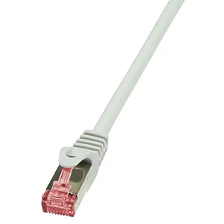 Logilink CQ2012S RJ45 Patchkabel Cat 6 S/FTP 0.25 m Grau Flammwidrig, mit Rastnasenschutz 1 St.