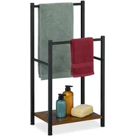 Relaxdays Handtuchständer, Ablage, 2 Stangen, HBT: 80 x 40
