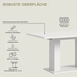 inn.furn Esstisch in weiß ausziehbar 150 - 190 cm Home-X