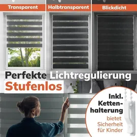 Foxx Doppelrollo Klemmfix 85 x 140 cm Braun