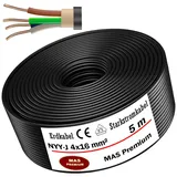 Von 5 bis 25m Erdkabel Starkstromkabel NYY-J 4x16 mm2 Elektrokabel OFC Ring zur Verlegung im Freien, Erdreich (5m)