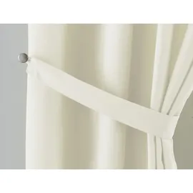 Gardinenbox 2er Set Vorhänge Blickdicht Gardinen Matt Lichtdurchlässig »Palermo« mit Ösen und Raffhalter Dekoschal HxB 145x140 cm Creme,