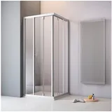 maw by GEO Eckdusche A-ES51, BxT: 75x75 cm, Einscheibensicherheitsglas, mit Schiebetür silberfarben