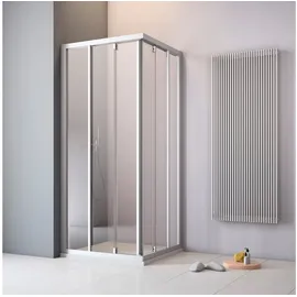 maw by GEO Eckdusche A-ES51, BxT: 75x75 cm, Einscheibensicherheitsglas, mit Schiebetür silberfarben