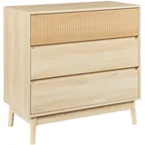 [en.casa] Kommode Landskrona 80x80x40 cm mit 3 Schubladen Eicheoptik