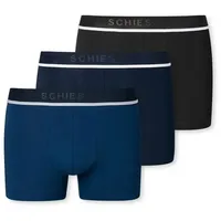 SCHIESSER 3P Organic, Cotton Woven Boxer Brief Schwarz/Blau Baumwolle 4XL