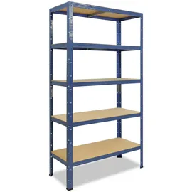 shelfplaza HOME 200x100x40 cm Schwerlastregal in blau mit 5 Böden und 175 kg Traglast pro Boden